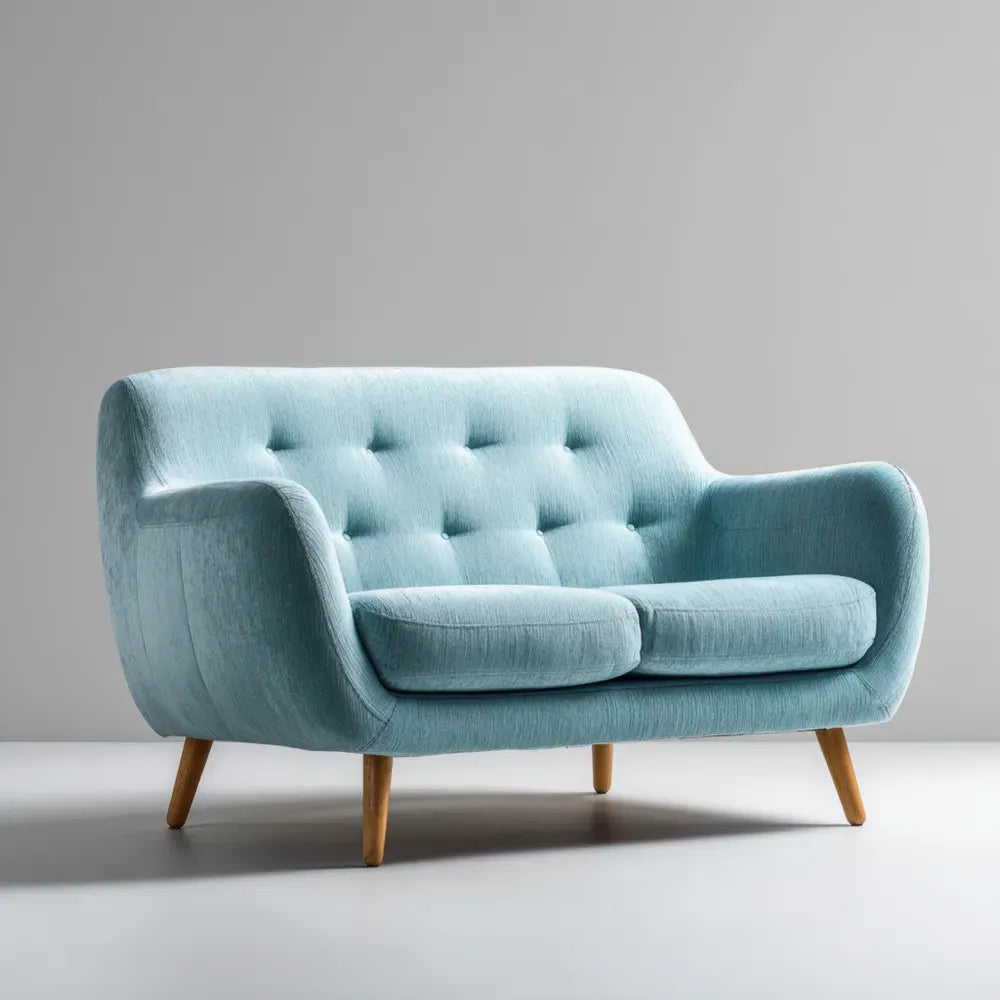 Contemporary Sofa Set - Fabric Upholstery 150x85x80 cm - Light Blue